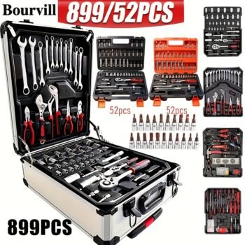 52pcs Professional Tool Set – Chrome Vanadium Steel Multi-Functional Portable Toolbox for Home & Car Repair