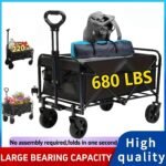 Heavy Duty Folding Cart 680LBS – All Terrain Large Capacity Utility Wagon