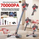 Cordless Vacuum Cleaner with 45–70Kpa Suction & 45min Runtime – Powerful Stick Vacuum for Home