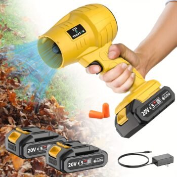 20000RPM Electric Cordless Leaf Blower – 20V High Pressure Turbo Jet Blower with Rechargeable Battery