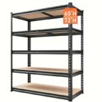 Heavy Duty 5 Tier Metal Shelving Unit – 2000LBS Adjustable Garage Storage Rack (72”/60”)
