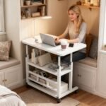Multifunctional Standing Desk – Height Adjustable Mobile Computer Desk with Casters (23.62–35.43 Inches)