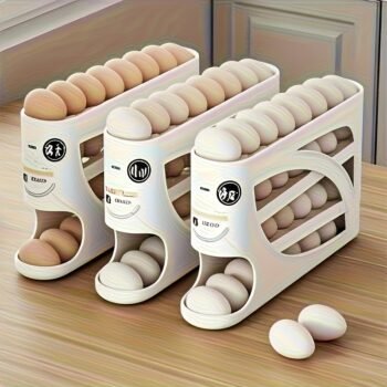 Egg Holder for Fridge 4-Tier – 30 Egg Storage Container with Side Door Design