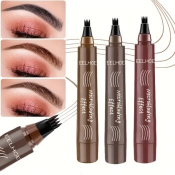 Liquid Eyebrow Pencil 2PCS – Micro Fork Tip Waterproof Brow Pen for Natural Defined Brows