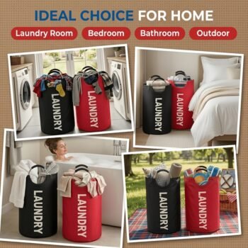 Extra Large Laundry Basket Set (2PCS) – Foldable Oxford Cloth Laundry Hamper Organizer