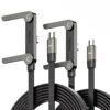 240W Fast Charging Cable, USB-C to USB-C & USB-A to C, Foldable Elbow Phone Holder, 6A Braided Data Sync Cord for iPhone 17, 1.5M