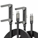 240W Fast Charging Cable, USB-C to USB-C & USB-A to C, Foldable Elbow Phone Holder, 6A Braided Data Sync Cord for iPhone 17, 1.5M